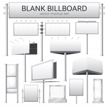 Blank billboard mockup for advertisement Free Vector Blank billboard mockup for advertisement Free Vector
