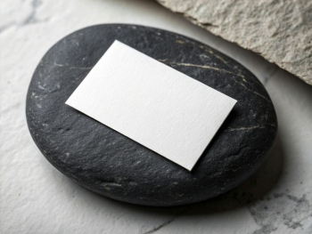 Blank Business Card on Stone Blank Business Card on Stone