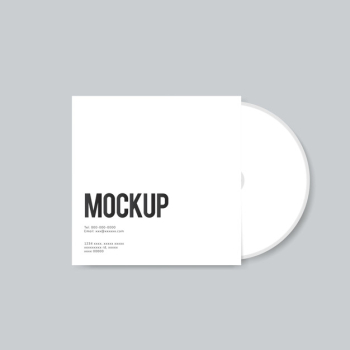 Blank cd cover design mockup Free Psd