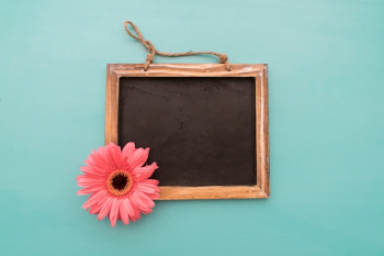 Blank chalkboard with flower Blank chalkboard with flower