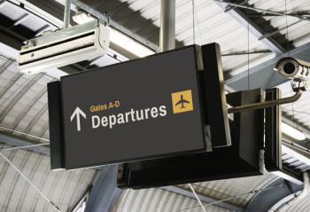 Blank digital billboard at the airport mockup Free Psd Blank digital billboard at the airport mockup Free Psd