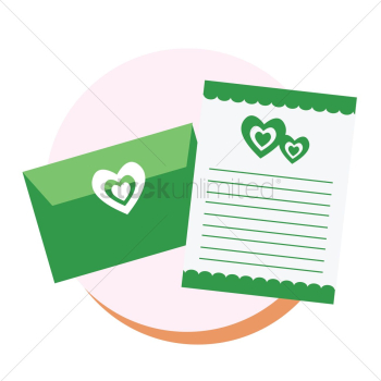 Blank letter and envelope with hearts Blank letter and envelope with hearts