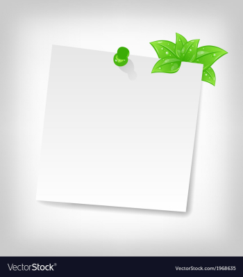 Blank note paper with green leaves and space for vector image Blank note paper with green leaves and space for vector image
