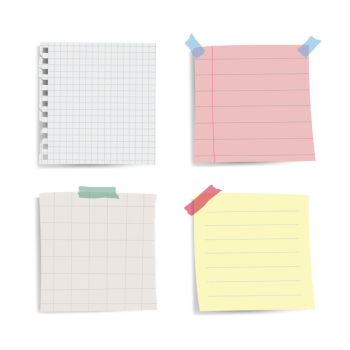 Blank reminder paper notes vector set