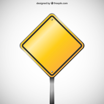 Blank warning road sign Blank warning road sign