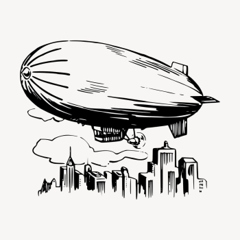 Blimp airship clipart, vintage illustration | Free Vector - rawpixel Blimp airship clipart, vintage illustration | Free Vector - rawpixel