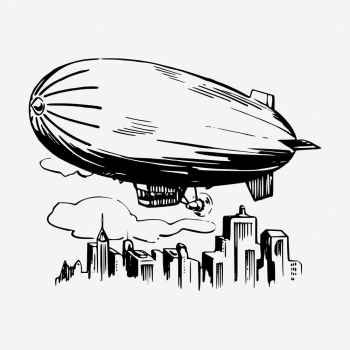 Blimp airship hand drawn illustration. | Free Photo - rawpixel Blimp airship hand drawn illustration. | Free Photo - rawpixel