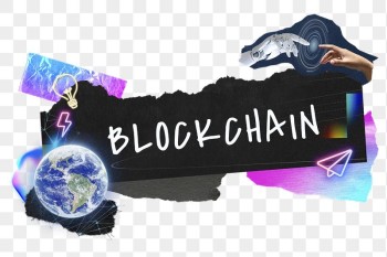 Blockchain png word sticker typography, | Free PNG - rawpixel