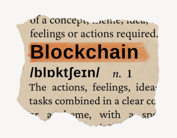 Blockchain ripped dictionary, editable word | Free PSD - rawpixel