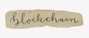 Blockchain word, torn craft paper | Free PSD - rawpixel
