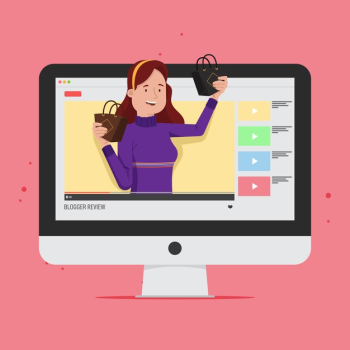 Blogger review online concept Free Vector Blogger review online concept Free Vector