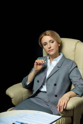 Blonde businesswoman in suit Blonde businesswoman in suit