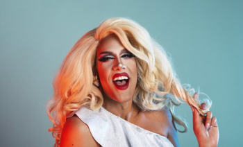 Blonde Drag Performer Laughing Blonde Drag Performer Laughing