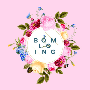 Blooming floral frame card illustration
