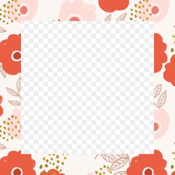 Blooming flower square frame png floral illustration Blooming flower square frame png floral illustration
