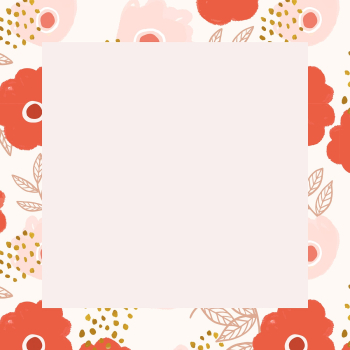 Blooming flower square frame psd floral illustration Blooming flower square frame psd floral illustration