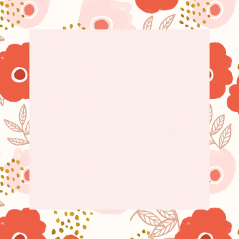 Blooming flower square frame vector floral illustration Blooming flower square frame vector floral illustration