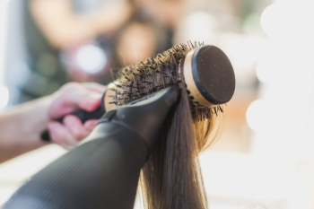 Blowdrying Hair On Round Brush Blowdrying Hair On Round Brush