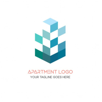 Blue 3d geometric logo Blue 3d geometric logo