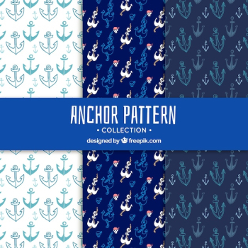 Blue anchor pattern collection Blue anchor pattern collection