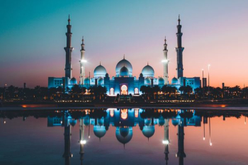blue and beige concrete mosque blue and beige concrete mosque
