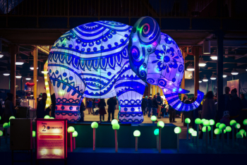 Blue and Green Elephant With Light Blue and Green Elephant With Light