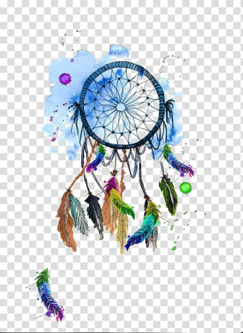 Blue and multicolored dream catcher illustration, iPhone 5s iPhone X iPhone SE Dreamcatcher, Watercolor Dreamcatcher transparent background PNG clipart