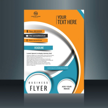 Blue and orange business flyer Blue and orange business flyer