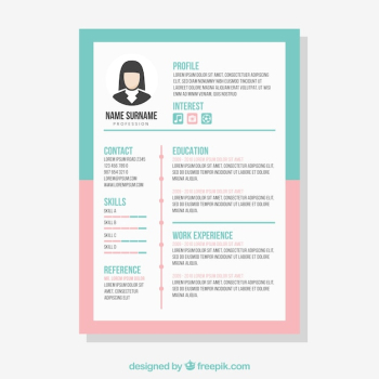 Blue and pink cv template Blue and pink cv template