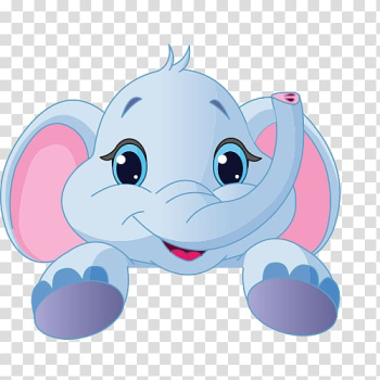 Blue and pink elephant illustration, frame , Elephant transparent background PNG clipart