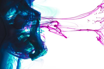 Blue And Purple Ink Abstract Face Blue And Purple Ink Abstract Face