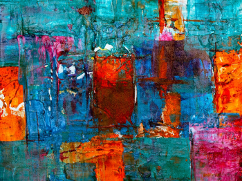 Blue and Red Abstract Painting Blue and Red Abstract Painting