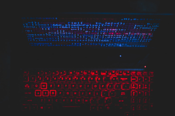 Blue And Red Light From Computer Blue And Red Light From Computer
