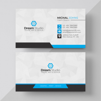 Blue and white business card Free Psd