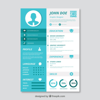 Blue and white cv template Blue and white cv template