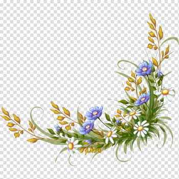 Blue and white flowers illustration, Adobe Illustrator , Beautiful flower flower rattan frame material transparent background PNG clipart