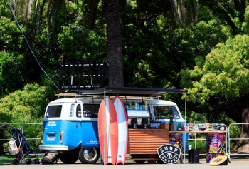 Blue and White Food Car Blue and White Food Car