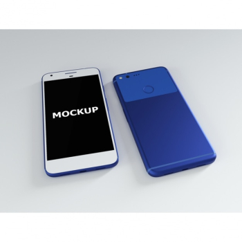 Blue and white smartphone mockup Blue and white smartphone mockup
