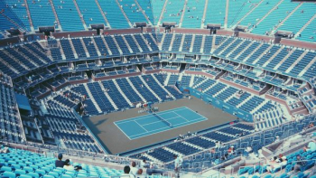 blue and white tennis stadium blue and white tennis stadium