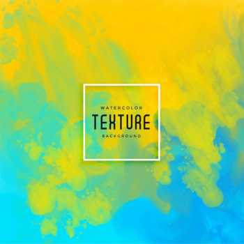 blue and yellow bright ink flow watercolor background