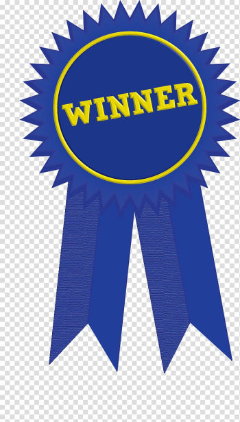 Blue and yellow winner ribbon art, Ribbon Award Paper Rosette Medal, Winner Ribbon transparent background PNG clipart