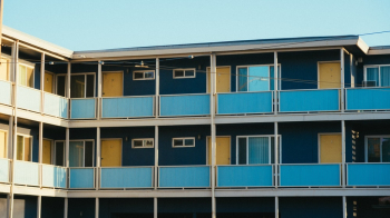 Blue Apartment Building Blue Apartment Building