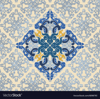 Blue art floral vintage vector image Blue art floral vintage vector image