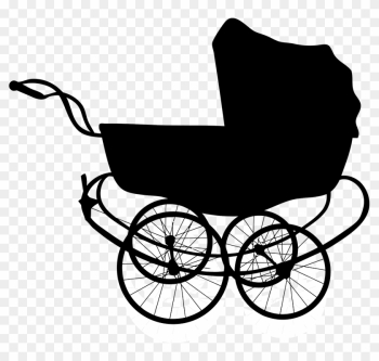 Blue Baby Carriage Clipart Silhouette - Baby Carriage Silhouette