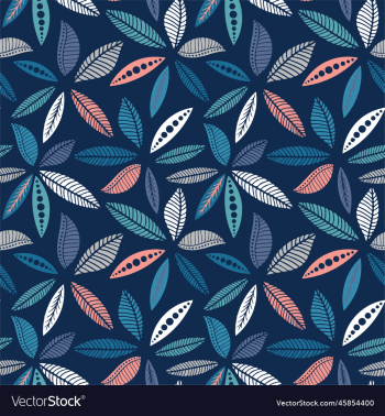 blue background colorful leaves repeat design