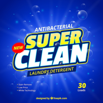 Blue background of antibacterial detergent Blue background of antibacterial detergent