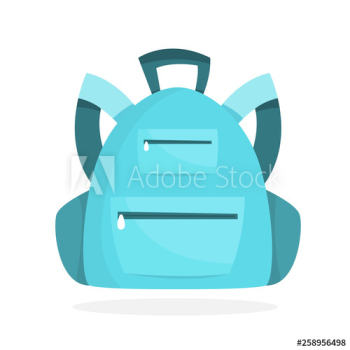 Blue backpack icon Blue backpack icon