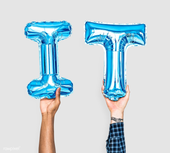 Blue balloon letters forming the word IT | Free stock photo - 459825 Blue balloon letters forming the word IT | Free stock photo - 459825
