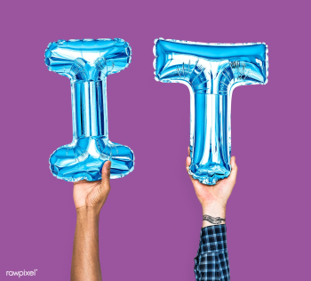 Blue balloon letters forming the word IT | Free stock photo - 459827 Blue balloon letters forming the word IT | Free stock photo - 459827