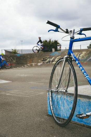 Blue Bike Near Block Blue Bike Near Block